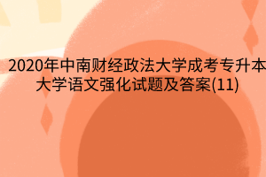 2020年中南财经政法大学成考专升本大学语文强化试题及答案(11)